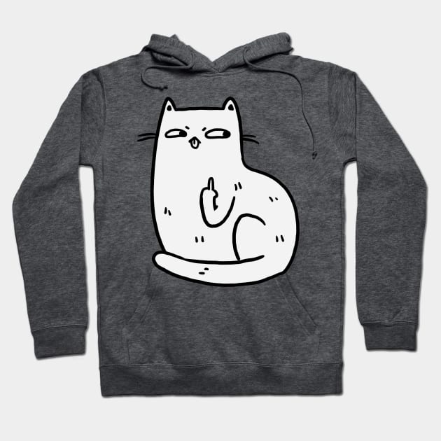 Middle Finger Cat Hoodie by MichelleScribbles